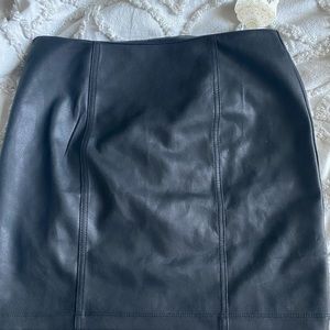 black leather skirt